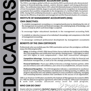 CMA - Certified Management Accountant Training In Pakistan | PostAds PH