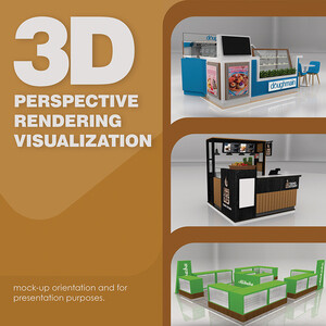 RUSH Commercial 3D Design Perspective Booth Kiosk Cart Inline Store | PostAds PH