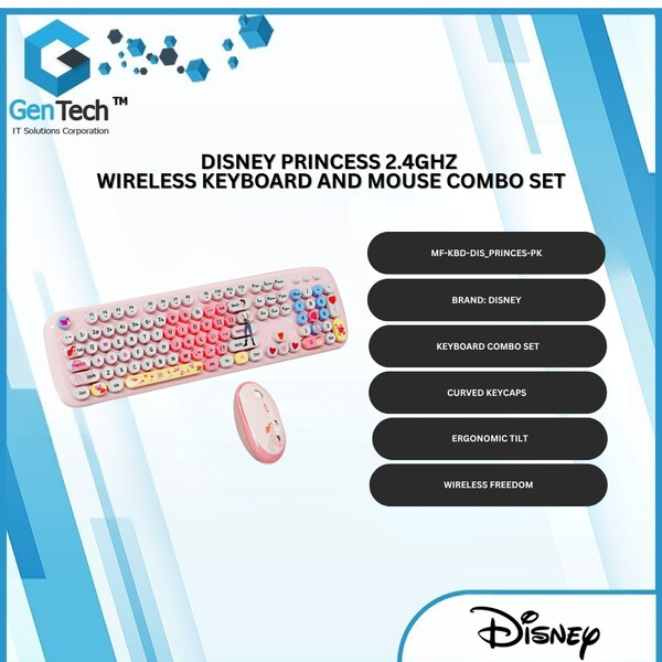 Disney Princess Wireless Keyboard And Mouse Combo Set