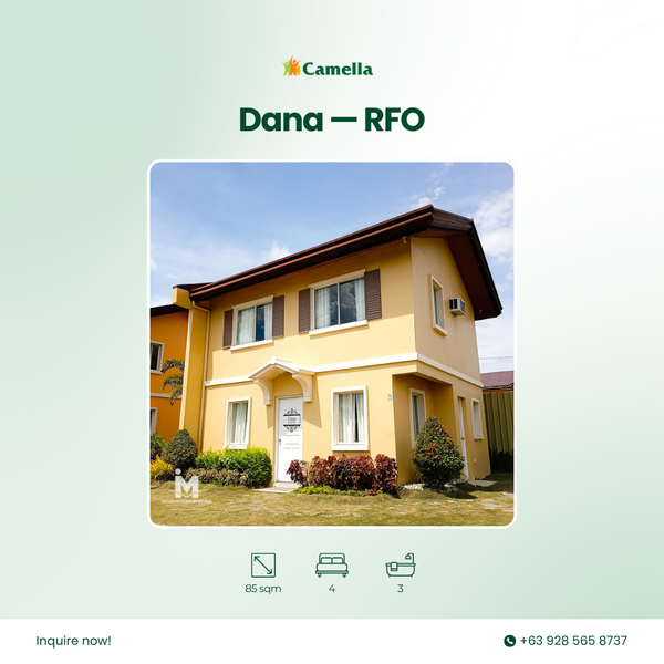 For Sale Dana 4-Bedroom House and Lot in Camella Cerritos Davao