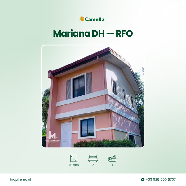 For Sale Mariana 2-Bedroom House and Lot in Camella CDO