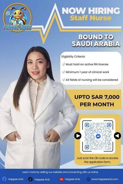 HIRING STAFF NURSES | WORK IN SAUDI ARABIA!