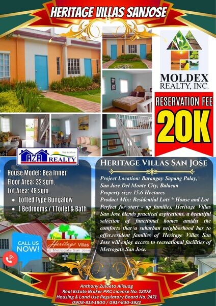 Heritage Villas San Jose Bulacan House and Lot Rush Sale