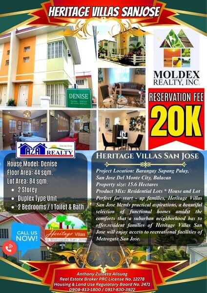 Heritage Villas Affordable House and Lot in San Jose Bulacan