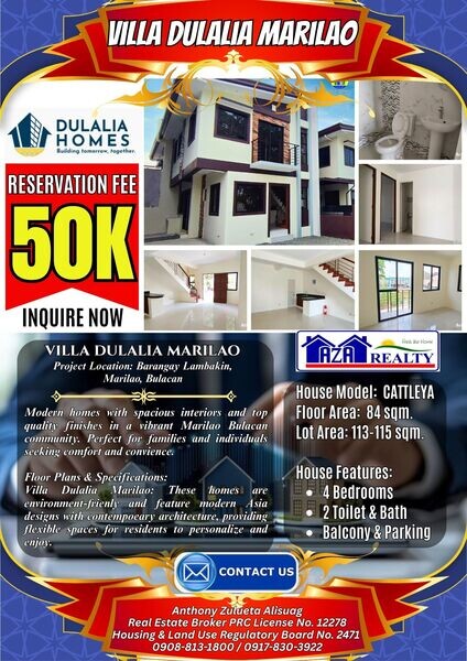 4BR Cattleya House Villa Dulalia Marilao Bulacan