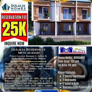 Bergamot 2BR Townhouse Dulalia Residences Meycauayan Bulacan | PostAds PH