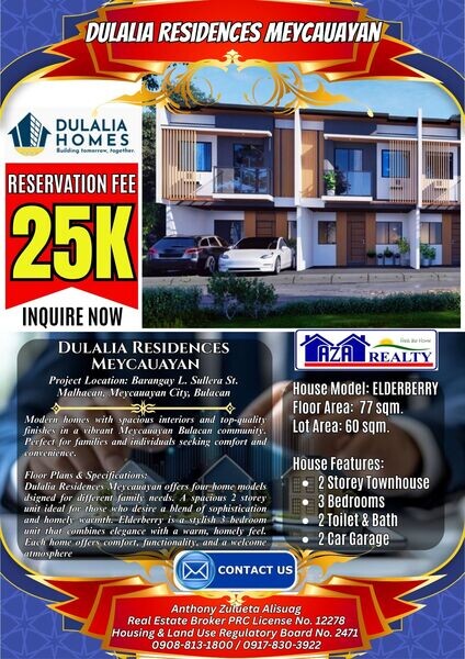 Elderberry 3BR Townhouse Dulalia Residences Meycauayan Bulacan
