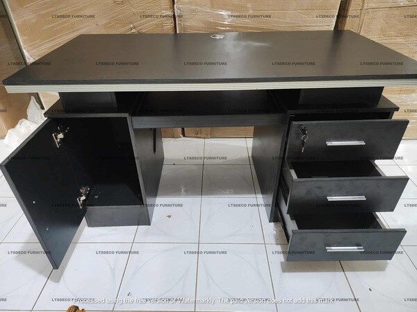 FREESTANDING TABLE WITH FIXED CABINET OFFICE FURNITURE