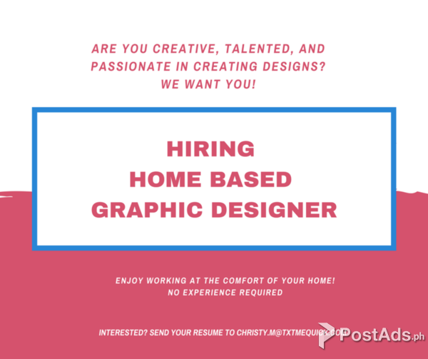 TxtmeQuick PH is hiring Homebased Graphic Designer 