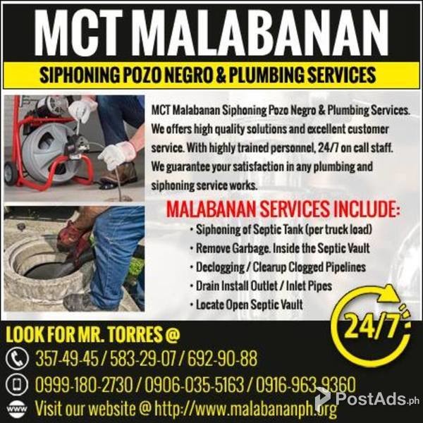 caloocan malabanan plumbing and sipsip pozo negro services
