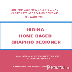 Graphic Designer/Web Design - (Work from Home) | PostAds PH
