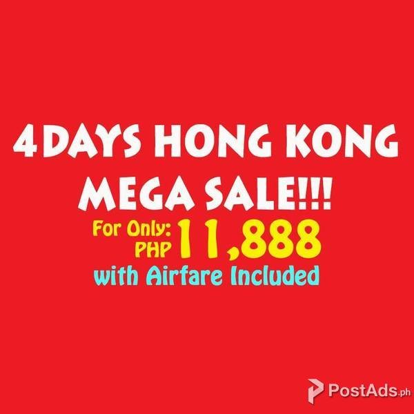 4 DAYS HONG KONG MEGA SALE!!! with Airfare Included