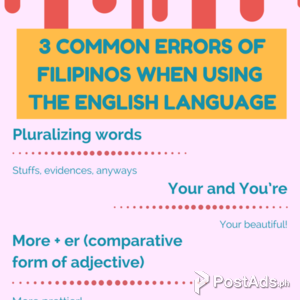 3 COMMON ERRORS OF FILIPINOS WHEN USING ENGLISH LANGUAGE (training) | PostAds PH