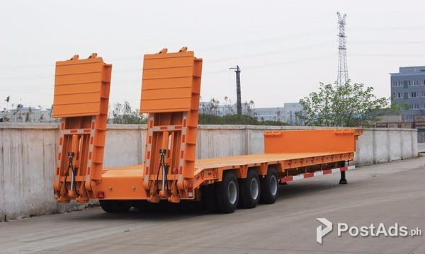 Tri-axle Lowbed Semi-Trailer 60 Tons 40 ft