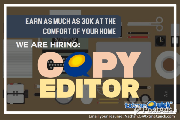 Earn 30K per month as a Remote Copy Editor