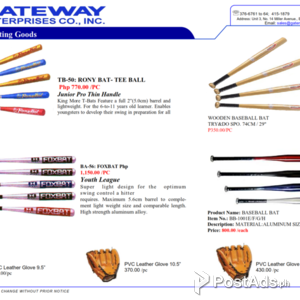 Baseball Bats and Gloves | PostAds PH