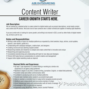Content Writer | PostAds PH