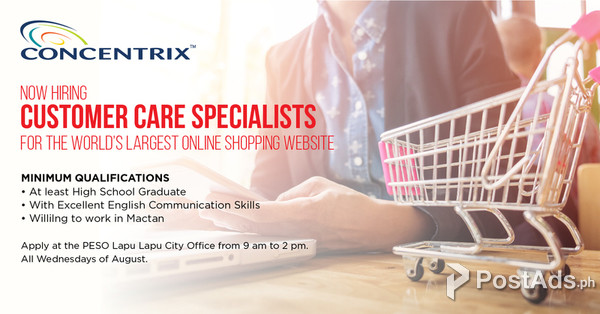 500 Customer Care Specialist needed! HS Graduates are Welcome to Apply